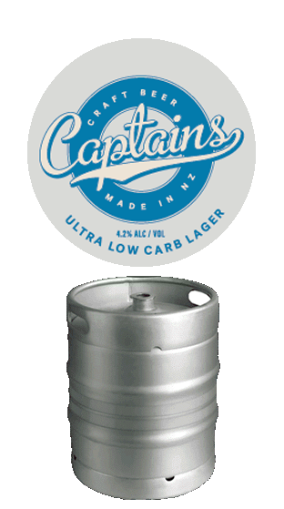 (98877) CAPTAINS ULTRA LOW CARB LAGER 4.2% 50L KEG (50.00L) CAPTAINS ULTRA LOW CARB LAGER 4.2% 50L KEG (50.00L)