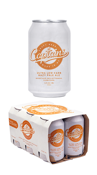 (98962-24) CAPTAINS ULTRA LOW CARB HAZY PALE ALE 4.2% 4X6PK 330ML (24X330ML) (330ml) CAPTAINS ULTRA LOW CARB HAZY PALE ALE 4.2% 4X6PK 330ML (24X330ML) (330ml)