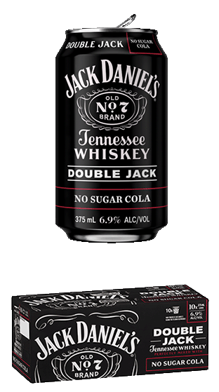 JACK DANIELS RTD Double Jack & No Sugar Cola 10 Can Pack