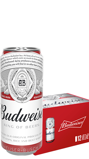 BUDWEISER 1x 12 Pack 5% Can (12x500ml)  (500ml)