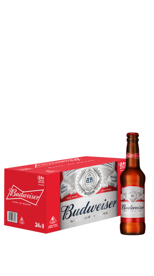 BUDWEISER 1 X 24 PACK 5% BOTTLE  (330ml)