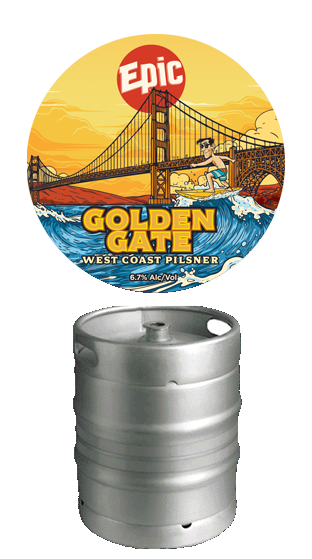 EPIC BEER Golden Gate 6.7% Pilsner 50l Keg  (50.00L)