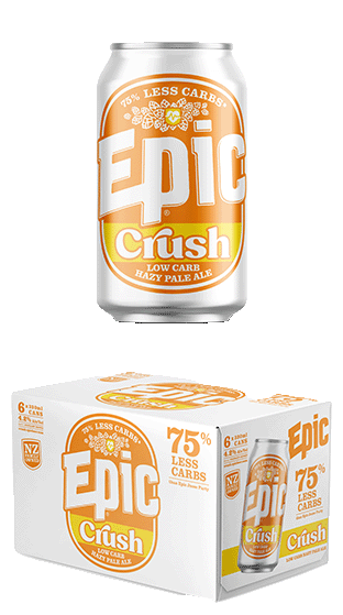 EPIC BEER Crush Low Carb 4.2% Can 6pk (24x330ml)  (330ml)