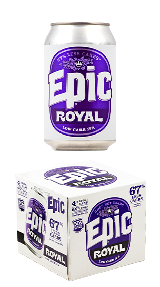 EPIC BEER Royal Low Carb IPA 6% 4pk Can (24x330ml)