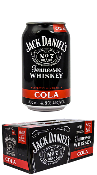 JACK DANIELS RTD & Cola 330ml 8 Pack Can