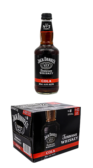 JACK DANIELS RTD & Cola Rtd Bottle 12Pk 330ml
