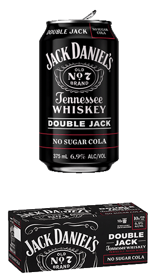 JACK DANIELS RTD & No Sugar Cola Double Jack 2x10pk Can (20x375ml)  (375ml)
