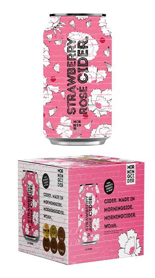 MORNINGCIDER STRAWBERRY ROSE CIDER 4.2% 4 PACK 330ML  (330ml)
