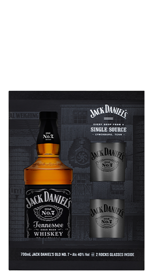 JACK DANIELS 2 Glass Gift Box  (700ml)